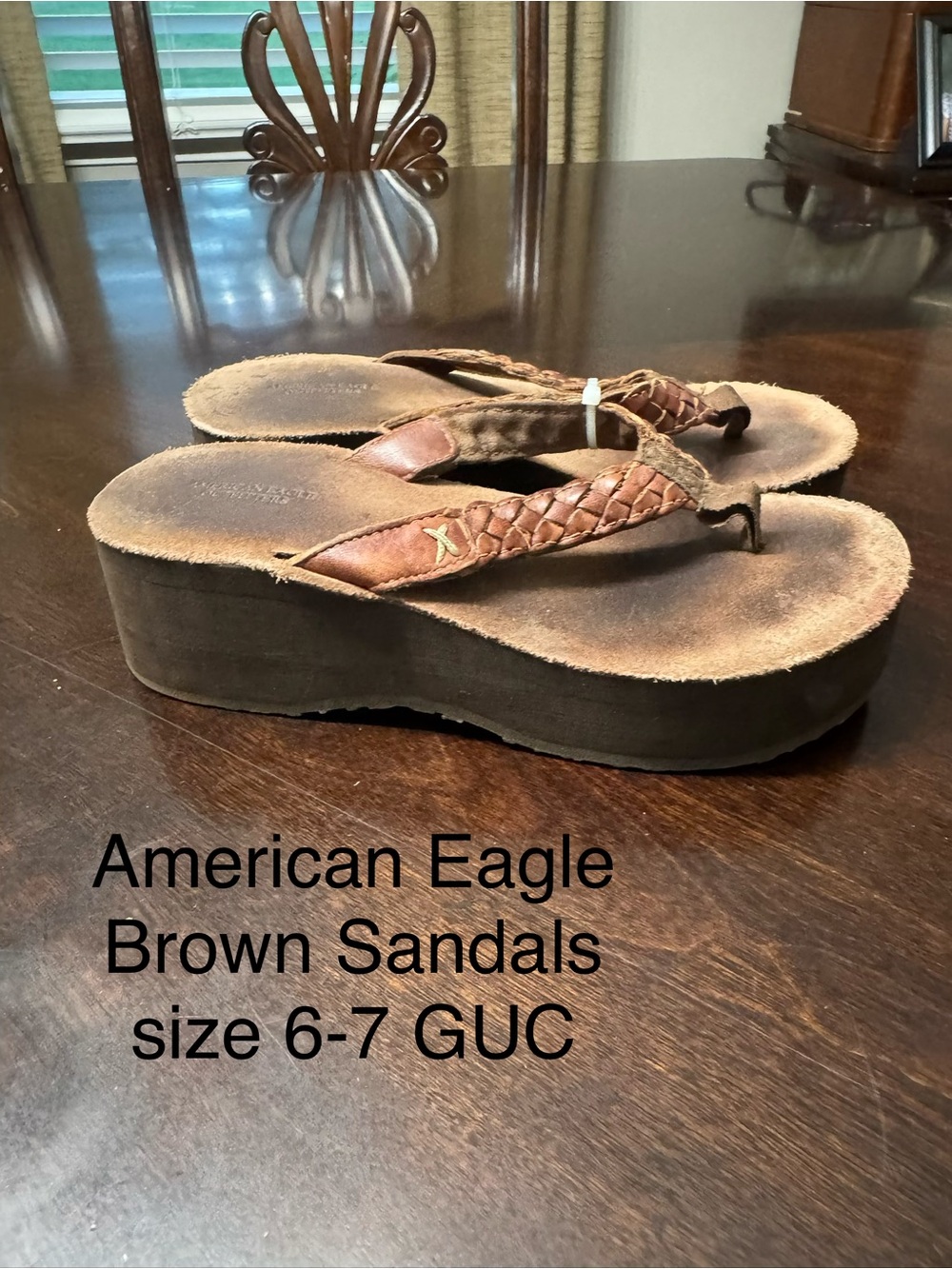 American Eagle Outfitters Brown Braided Platform Sandals